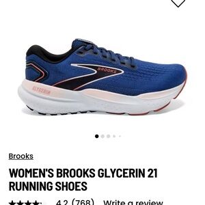 Brooks Women's Glycerin 21 Athletic Shoes - Blue and White